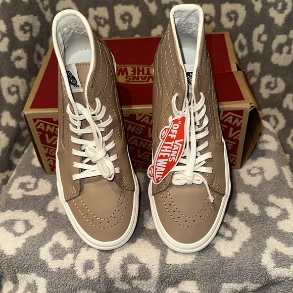 Vans Sk8-Hi Tapered Sneakers in 😍 Soft Leather 😍 Brown/Marshmallow 😍 New 🆕 - Picture 16 of 17
